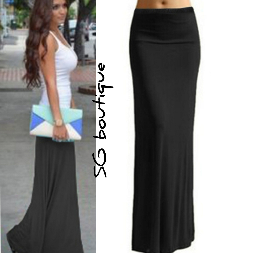 🆕⭐ Black jersey maxi skirt
